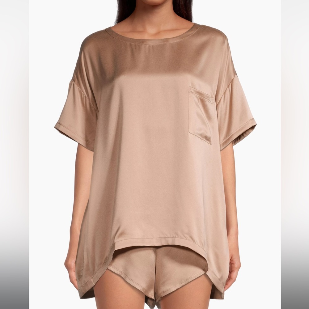 Lunya Washable Silk Tee 2-Piece Pajama Set